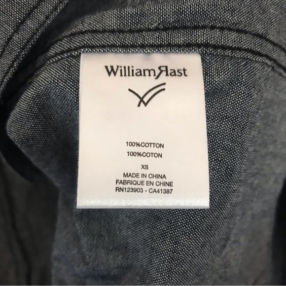 WILLIAM RAST Gray Snap Button Shirt, Size XS - Picture 13 of 14